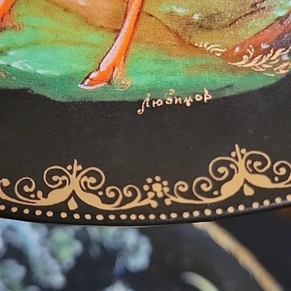 Vintage USSR Russian Folk Tale Vinogradoff Palekh Plates Handpainted Collectible - Picture 9 of 16